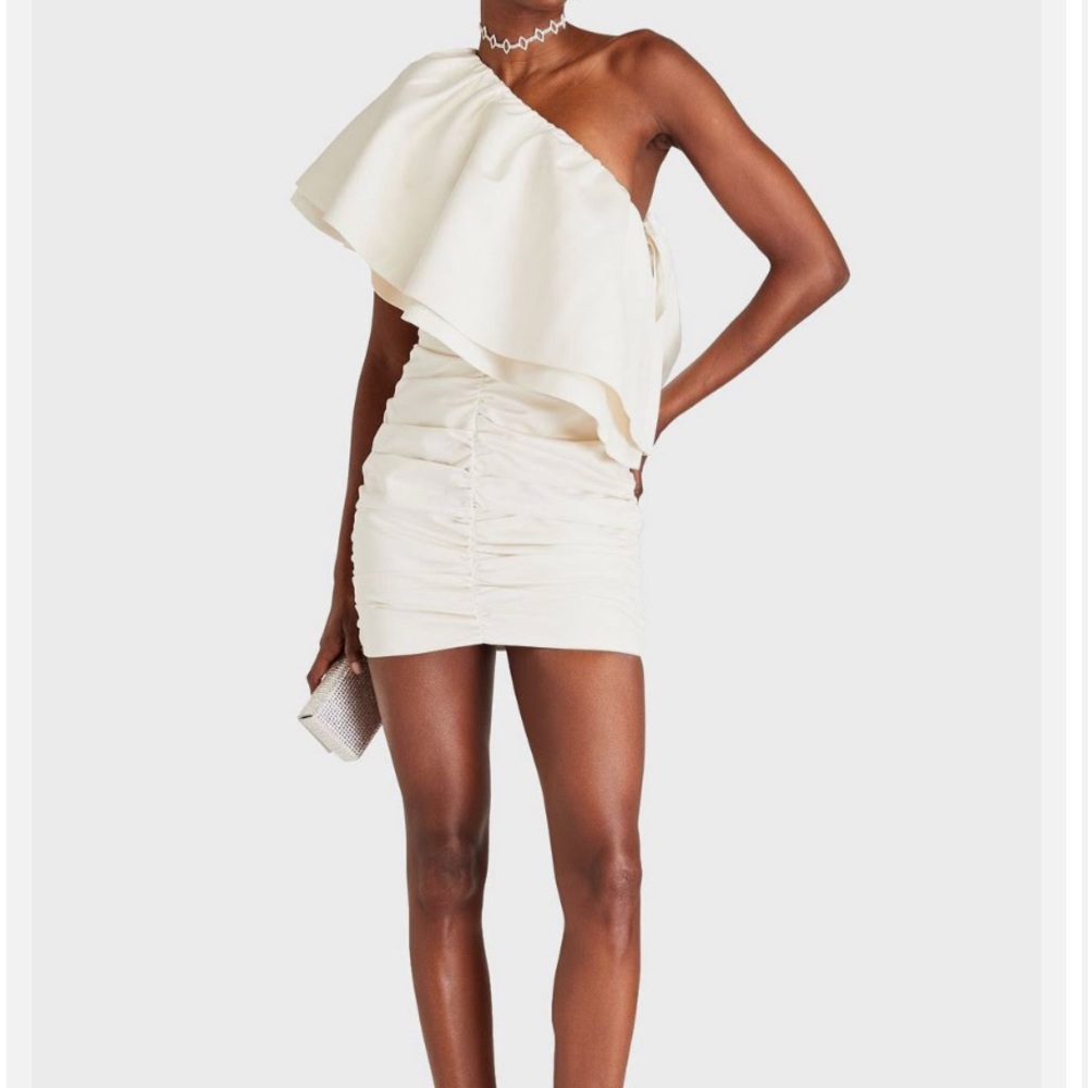 ROTATE
ruched pleated one-shoulder dress